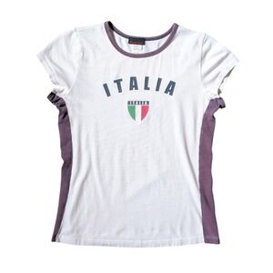 Candy Rain 90s Y2K Sporty Euro Summer Purple Stripe Italian Flag Baby Tee-Shirt